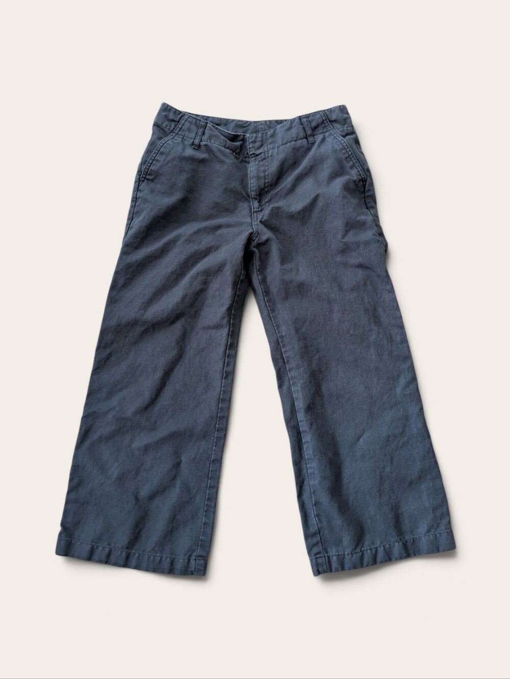 GAP Pants Womens 4 Navy Blue Wide Leg Cropped 100% Cotton Capri Chinos Y2k